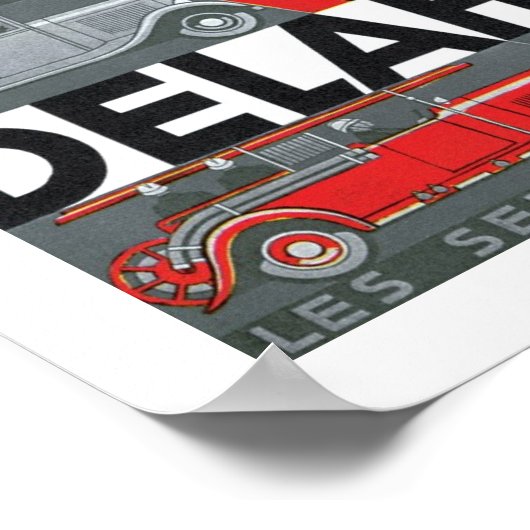 Delahaye Art Deco Automobile Ad Poster (Ecke)