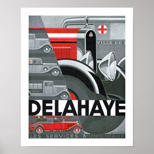Delahaye Art Deco Automobile Ad Poster (Vorne)