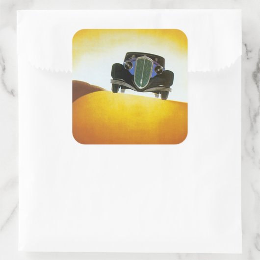 Delahaye Automobile Ad Quadratischer Aufkleber (Tasche)