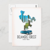 Delamere Forest Cheshire England Karte (Vorne/Hinten)
