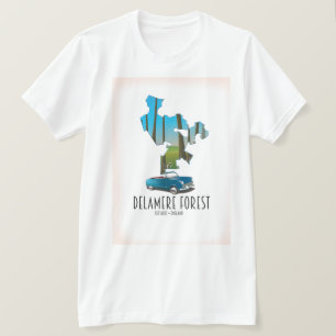 Delamere Forest Cheshire England Karte T-Shirt