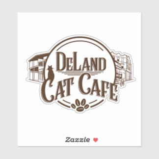 DeLand Cat Cafe LOGO großer Aufkleber