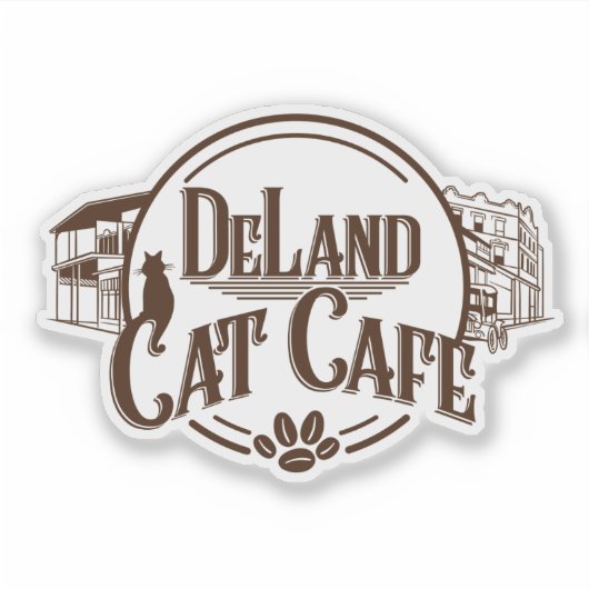 DeLand Cat Cafe LOGO Sticker (Vorderseite)
