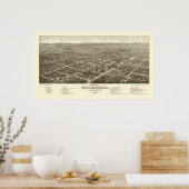 DeLand, FL Panoramic Map - 1884 Poster (Küche)
