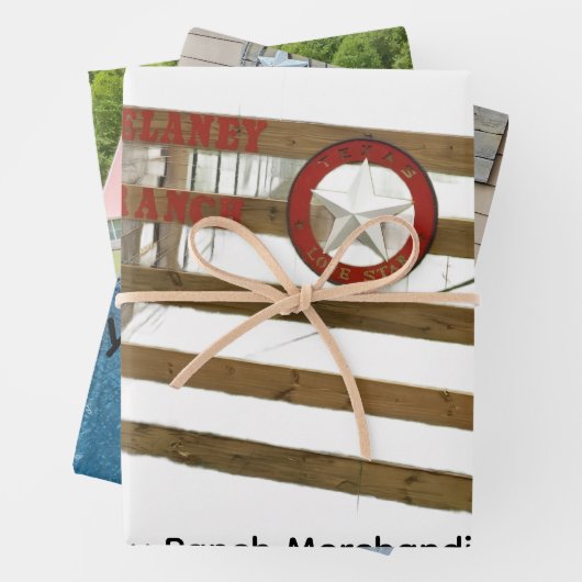 Delaney Ranch Wrapping Paper Flat Sheet Set 3 Geschenkpapier Set (Beispiel)