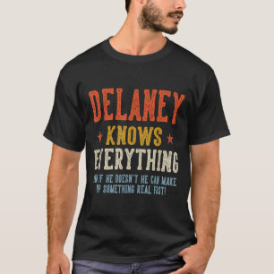 Delaney weiß alles Vatertag Retro T-Shirt