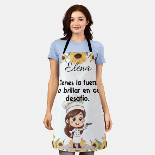 Delantal Apron diseño personalizable de girasol Schürze (Getragen)
