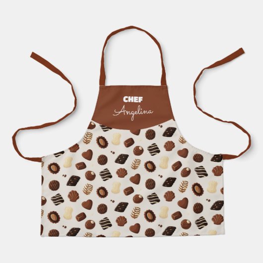 Delantal Patrón de caramelos de chocolate Schürze (Vorderseite)
