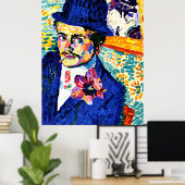 Delaunay - Mann mit einem Tulip, schöne Kunst, Poster (Heimbüro)