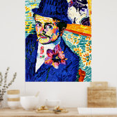 Delaunay - Mann mit einem Tulip, schöne Kunst, Poster (Küche)
