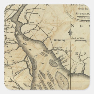 Delaware 2 quadratischer aufkleber