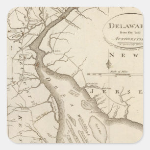 Delaware 5 quadratischer aufkleber
