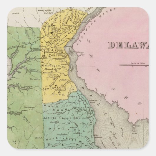Delaware 7 quadratischer aufkleber (Vorderseite)