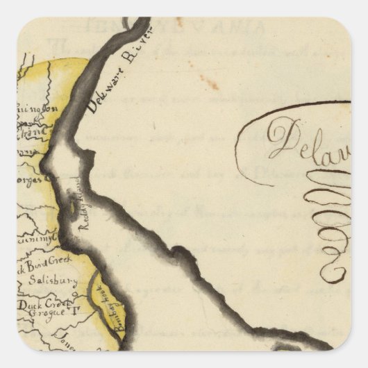 Delaware 7 quadratischer aufkleber (Vorderseite)