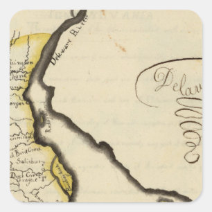 Delaware 7 quadratischer aufkleber