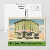 Delaware, 9th St. Apotheke Postkarte (Vorne/Hinten)