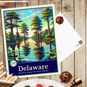Delaware   Anime-Stil Cel-Schattierte Postkarte