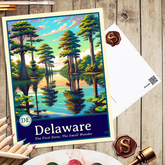 Delaware | Anime Style Cel Schattenkarte Postkarte