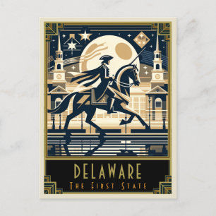 Delaware   Art Deco Postkarte