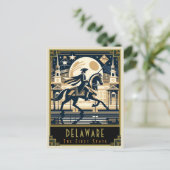Delaware | Art Deco Postkarte (Stehend Vorderseite)