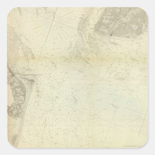 Delaware Bay, Fluss 1 Quadratischer Aufkleber (Vorderseite)