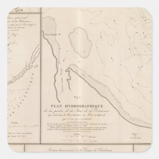 Delaware Bay Quadratischer Aufkleber (Vorderseite)