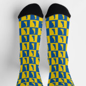 Delaware Blau-Gold-Schachbrettmuster Socken (Oben)