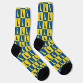 Delaware Blau-Gold-Schachbrettmuster Socken (Rechts)