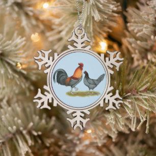 Delaware Blaue Henne Schneeflocken Zinn-Ornament