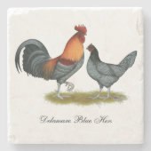 Delaware Blaue Henne Steinuntersetzer (Vorderseite)