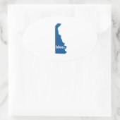 DELAWARE BLauer STAAT Ovaler Aufkleber (Tasche)