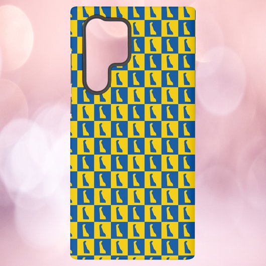 Delaware Blue Gold Checkerboard Pattern Samsung Galaxy Hülle