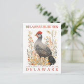 Delaware Blue Hen Bird of Delaware USA Travel Postkarte (Stehend Vorderseite)
