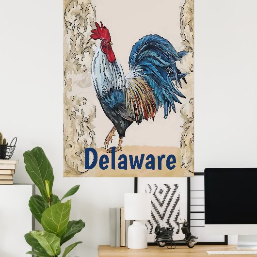 Delaware, Blue Hens, Edit Text Poster (Heimbüro)