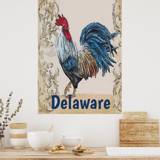 Delaware, Blue Hens, Edit Text Poster (Küche)
