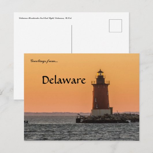 Delaware Breakwater East End Light Postkarte (Vorne/Hinten)