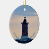Delaware Breakwater Lighthouse Cape Henlopen Lewes Keramik Ornament (Rechts)