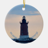 Delaware Breakwater Lighthouse Cape Henlopen Lewes Keramik Ornament (Vorne)