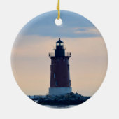 Delaware Breakwater Lighthouse Cape Henlopen Lewes Keramik Ornament (Hinten)