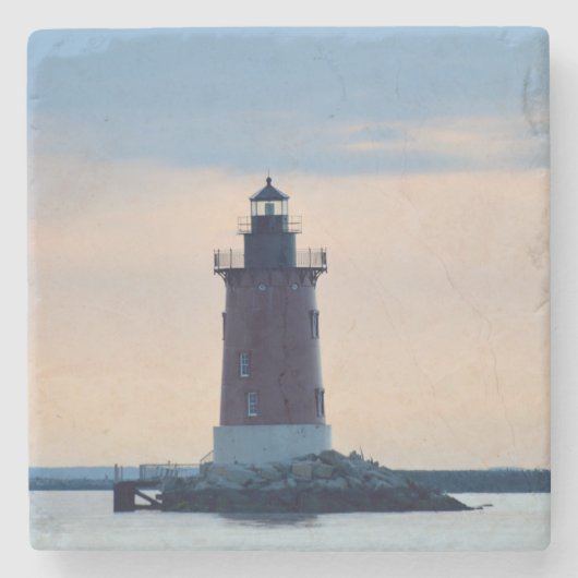 Delaware Breakwater Lighthouse Cape Henlopen Steinuntersetzer (Vorderseite)