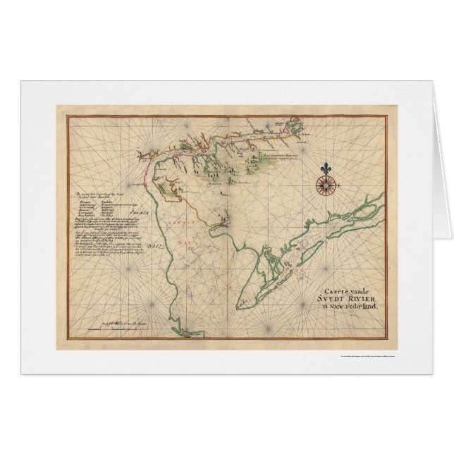 Delaware-Bucht-Karte 1639 (Vorderseite (Horizontal))