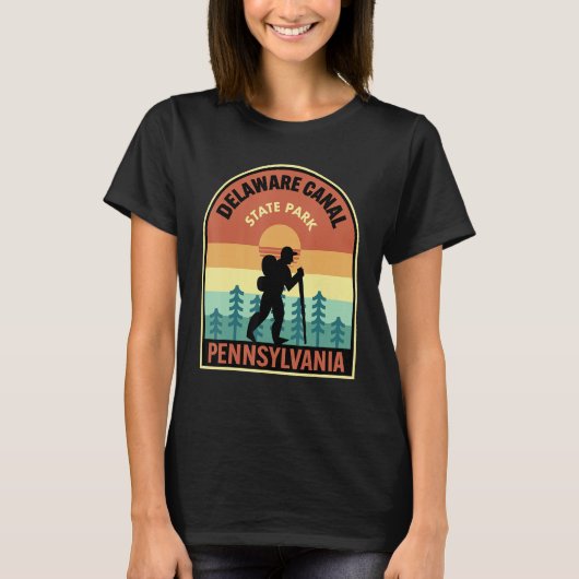 Delaware Canal State Park Pennsylvania Retro Hikin T-Shirt (Vorderseite)