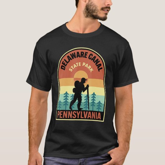 Delaware Canal State Park Pennsylvania Retro Hikin T-Shirt (Vorderseite)