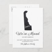 Delaware Chalkboard Staat Map Moving Postcard Ankündigungspostkarte (Vorne/Hinten)