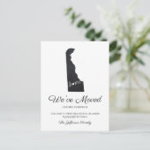 Delaware Chalkboard Staat Map Moving Postcard Ankündigungspostkarte (Stehend Vorderseite)