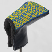 Delaware Checker Blau Gelb Gold Muster Golf Headcover (3/4 Vorderseite)