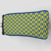 Delaware Checker Blau Gelb Gold Muster Golf Headcover (Vorderseite)