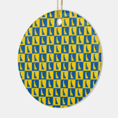 Delaware Checker Blue Gold Yellow Pattern Keramik Ornament (Links)
