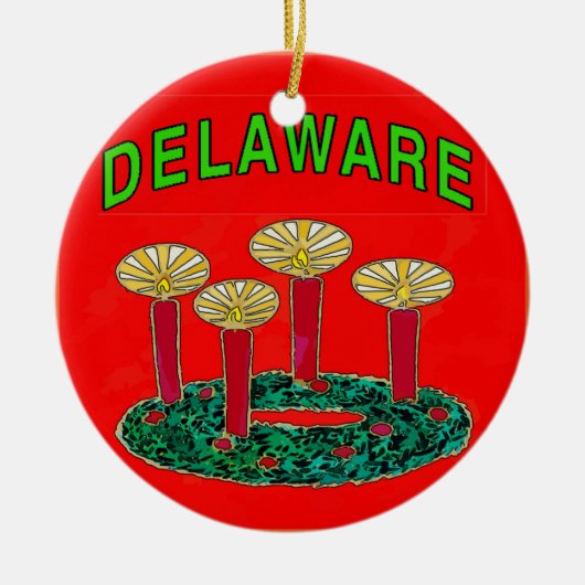 Delaware Christmas Tree Keramik Ornament (Vorne)