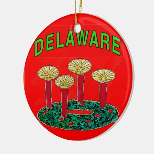 Delaware Christmas Tree Keramik Ornament (Links)